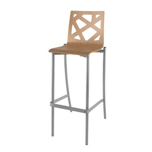 Mobidecor - Tabouret haut Best 4 pieds - Hauteur d'assise 80 cm - Bois naturel gris - Éco-responsable