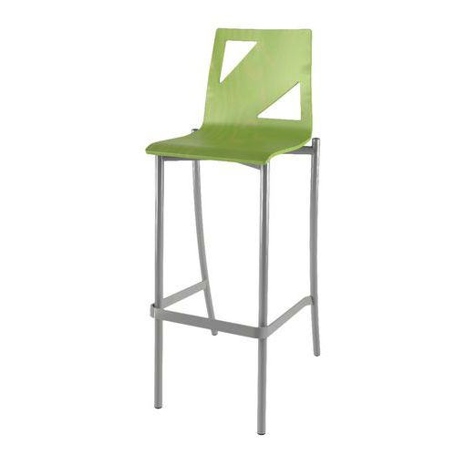 Tabouret Best 4 Pieds Ht 80 Coque Moda Bois Carambole Gris