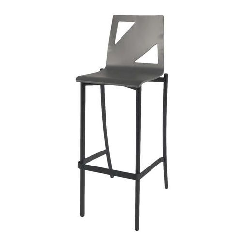 Tabouret Best 4 Pieds Ht 80 Cm Coque Moda Bois Gris Noir