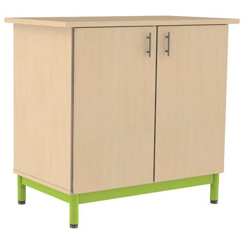 Mobidecor - Buffet Arcus 2 portes Hêtre Miel - Vert - 98.5x90.5x56cm - Éco-responsable PEFC