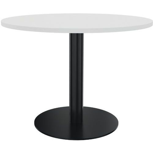 Table De Réunion 100xh735 Cm Ã‰p.25mm Blanc/noir