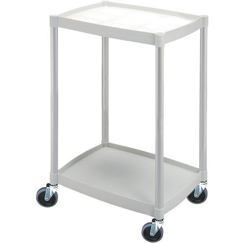 Chariot Aluminium Gris Clair 2 Plateaux 485 X 365 X 750 Mm