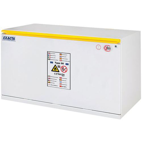 Exacta - Armoire de sécurité anti-feu 90 min - Porte tiroir L1100 - Gris clair - 30L - Stockage produits dangereux