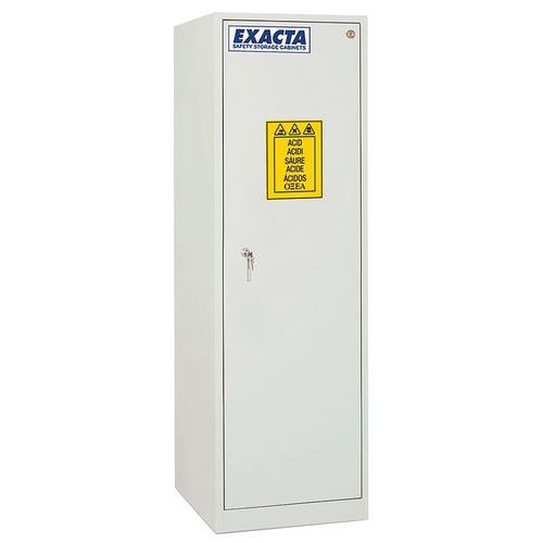Exacta - Armoire de sécurité haute anti-corrosion 1 porte 75L Gris clair - Traitement antibactérien - Idéale pour acides et bases