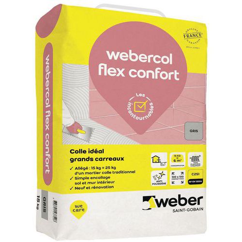 Colle Webercol Flex Confort - Blanc 25 Kg