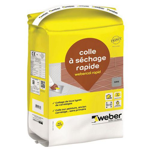 Mortier-colle pour carrelage - Webercol rapid - 5 kg Mortier-colle pour carrelage - Webercol rapid - 5 kg