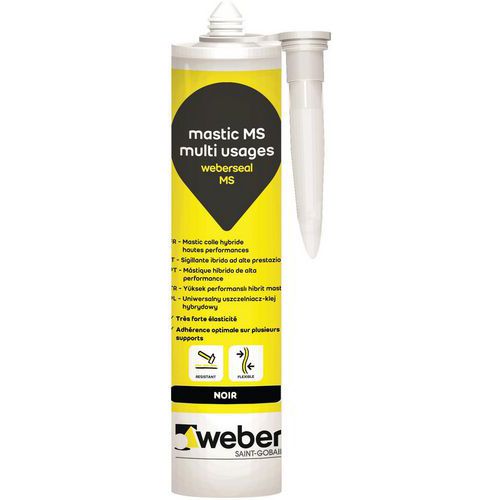 Mastic Multi Usages - Weberseal Ms Noir 290 Ml