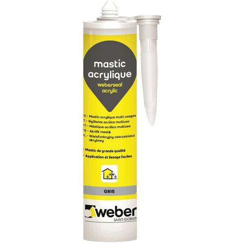 Mastic Multi Usages Acrylique - Weberseal Gris 300 Ml