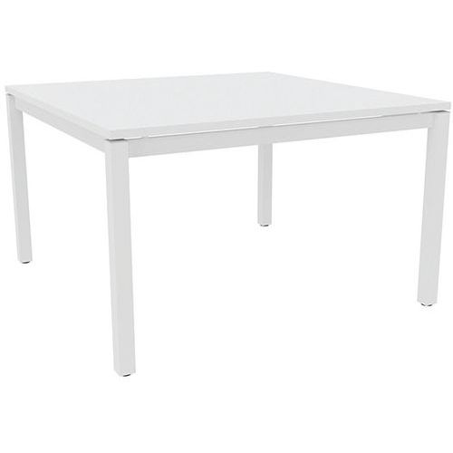 Quadrifoglio - Bureau droit X4 140cm blanc - Plateau mélaminé 25mm - Idéal télétravail
