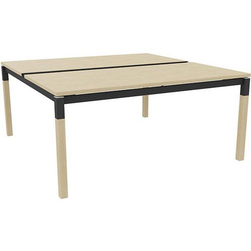 Bureau Bench X4 Plat Couliss. 140cm Chêne/pied Chêne-anthra