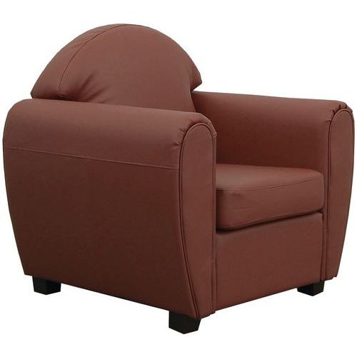 MMP - Fauteuil West Enduit PVC Brun - 1 Place - Confort & Design - Idéal Salon