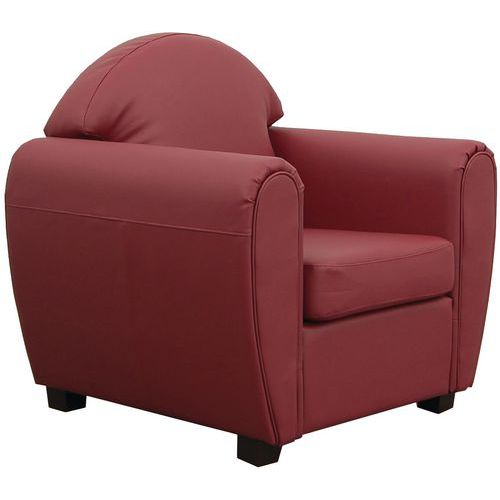 MMP - Fauteuil West PVC Bordeaux M1 - 1 place - Assise 54x60cm - Confort & Sécurité