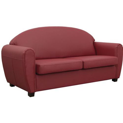 MMP - Canapé 3 places West PVC Bordeaux - 196cm - Confort & Design - Livré monté