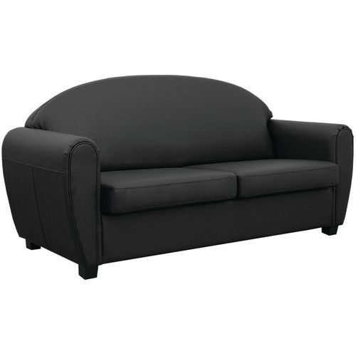 MMP - Canapé 3 places West PVC Noir M1 - 196cm Largeur - Confort & Sécurité