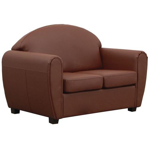 MMP - Canapé 2 places West PVC Brun - Assise 102cm - Confort & Design - Livré Monté