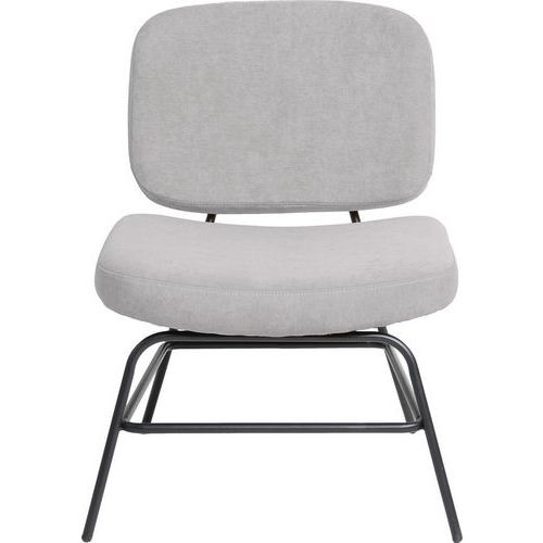 Fauteuil Curve Pied Noir Assise Grise