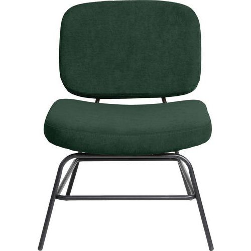 Fauteuil Curve Pied Noir Assise Verte