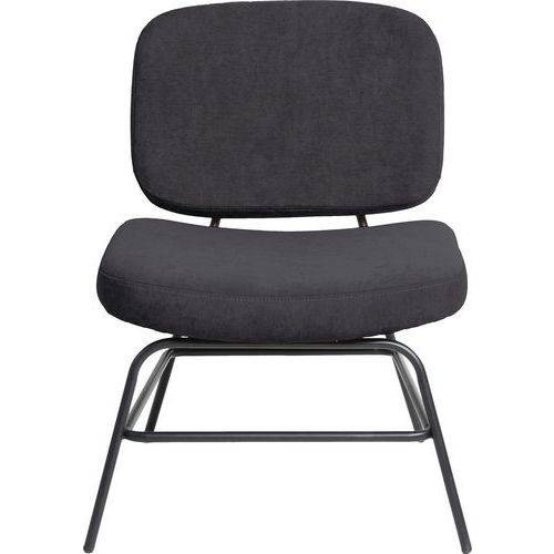 Fauteuil Curve Pied Noir Assise Anthracite