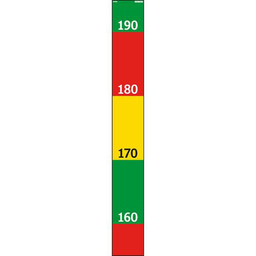 Systemtext - Repère de longueur 50x400 mm - Vert Rouge Jaune - Montage sans outils