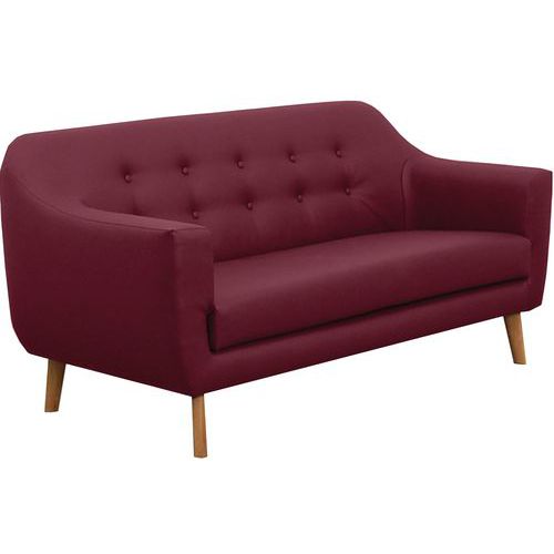 Canapé 2 places Alix PVC lie de vin M1 - Confort et sécurité - 160cm largeur - Idéal accueil