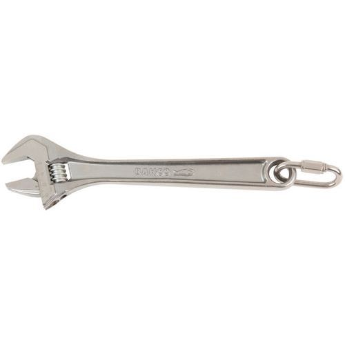 Bahco - Clé à molette chromée 110mm - Mâchoire 13mm - Mousqueton sécurité - Outillage à main