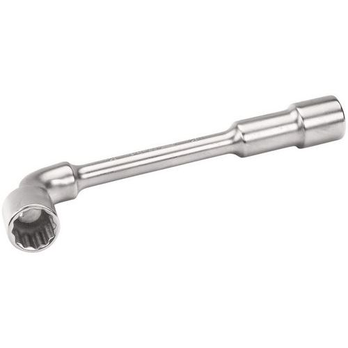 Bahco - Clé à pipe contre-coudée double 17mm - 195mm - Acier chromé - 12x6 pans - Idéal pour serrage précis