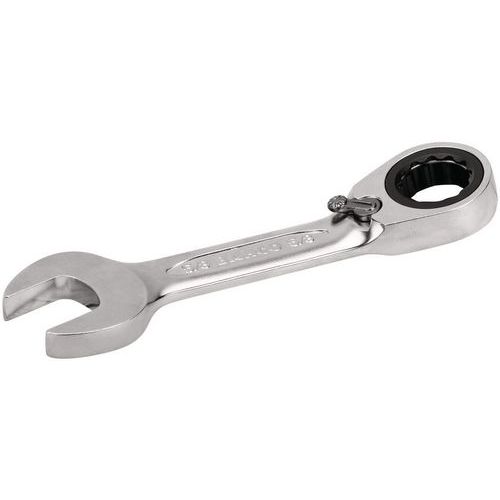 Bahco - Clé mixte à cliquet courte 9/16 pouces 115mm - Acier chromé réversible - Outil professionnel