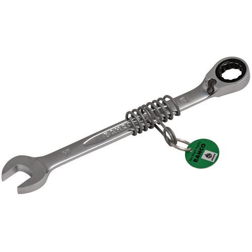 Bahco - Clé mixte à cliquet ressort sécurité 18mm - Acier chromé - 237mm - Module servante