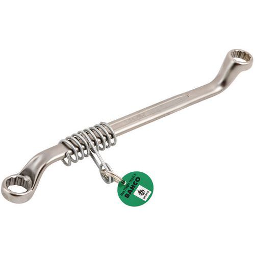 Bahco - Clé polygonale double longue coudée 8x9mm - 180mm - Finition chromée - Outil de précision
