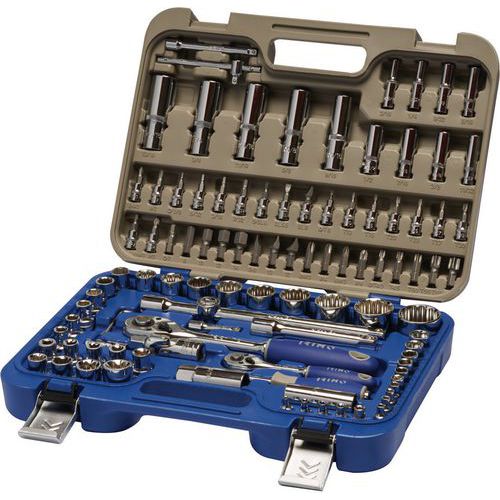 Irimo - Coffret douilles 1/4 et 1/2 pouces 103 pièces - Acier - Assortiment complet d'outillage à main