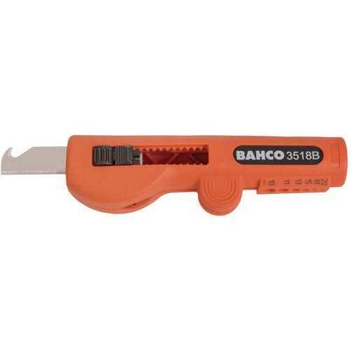 Bahco - Dénudeur universel couteau rétractable - Coupe Ø 8mm - Lame 13mm - Phosphaté - 125mm