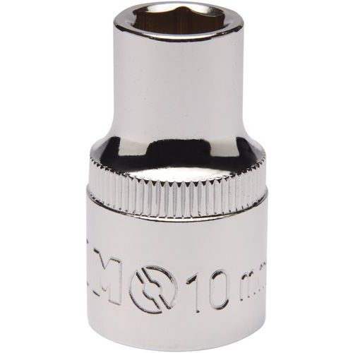 Irimo - Douille 1/2 6 pans 10mm - Acier chromé - Profondeur 13cm - Outil à main résistant