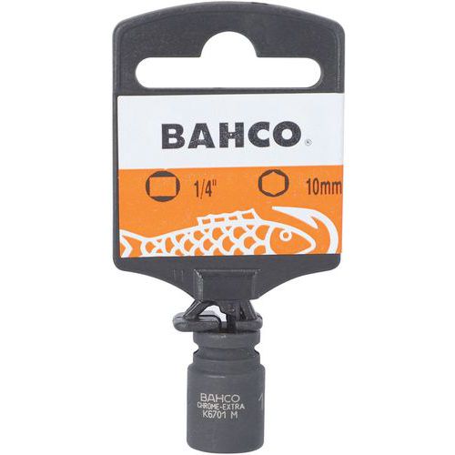 Bahco - Douille à chocs 1/4 6 pans 13mm - Acier phosphaté - Pour outillage à main