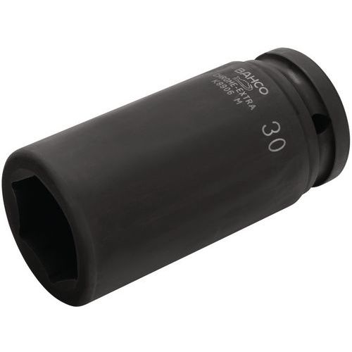 Bahco - Douille à chocs longue 3/4 6 pans 30mm phosphatée - Acier haute résistance - 10 cm