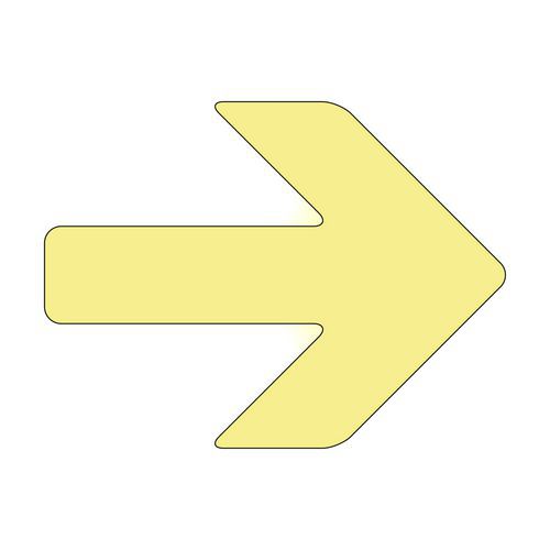 Systemtext - Flèche adhésive GlowLite 80x60 mm Blanc PVC Photoluminescente Marquage au sol