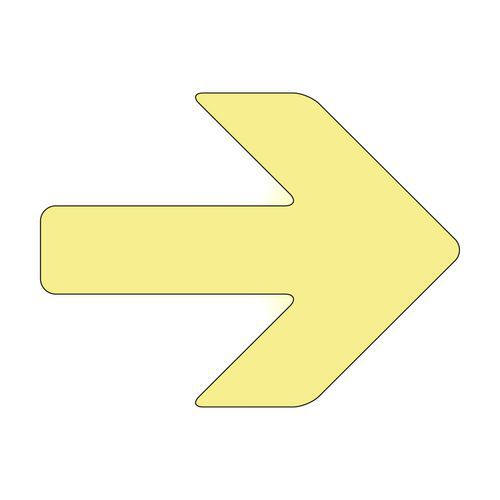Systemtext - Flèche adhésive GlowLite - 160x120 mm - Photoluminescente - PVC Blanc