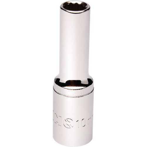 Douille longue 1/2 12 pans 10mm - Acier haute résistance - 78mm de long - Idéale pour mécanique