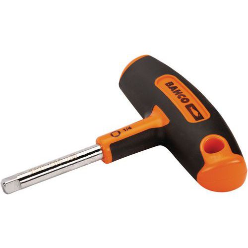 Bahco - Douille tournevis 1/4 manche T 45mm - Acier - Poignée bimatière - Outillage à main
