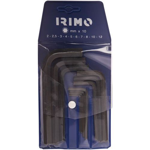 Irimo - Jeu 10 clés 6 pans brunies métriques - Outillage à main - Finition durable
