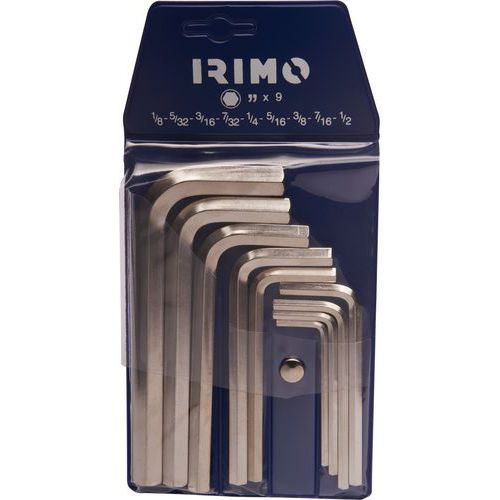 Irimo - Jeu 12 clés 6 pans métriques nickelées - Étui inclus - Acier haute résistance