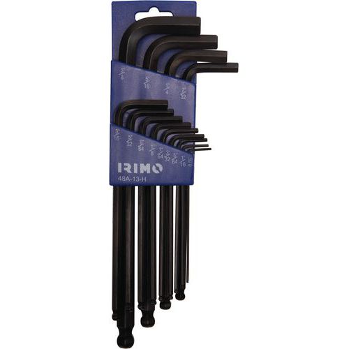 Irimo - Jeu 13 clés mâles 6 pans sphériques pouces - Brunie - Outillage à main professionnel