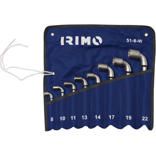 Irimo - Jeu 8 clés à pipe débouchées 6x12 pans pochette - Outillage à main professionnel