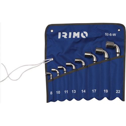 Irimo - Jeu 8 clés à pipe débouchées 6x6 pans pochette - Outillage à main professionnel