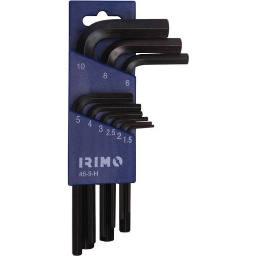 Irimo - Jeu de 9 clés Allen 6 pans 1,5-10mm - Outillage à main de précision