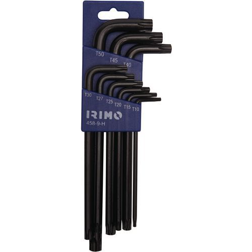 Irimo - Jeu 9 Clés Mâles Torx T10-T50 - Outillage à Main Précis et Durable