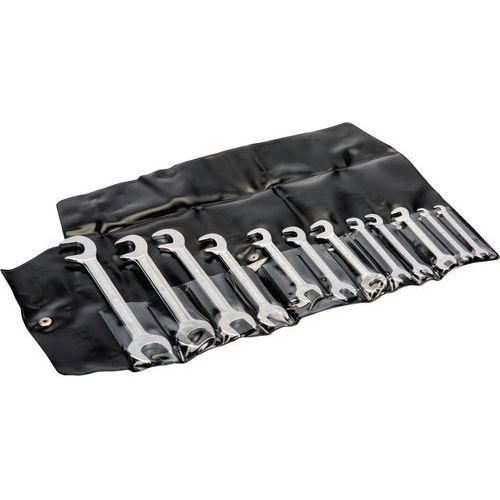 Bahco - Jeu de 12 clés à fourche doubles Lilliput pouces - Acier chromé - Pochette de rangement