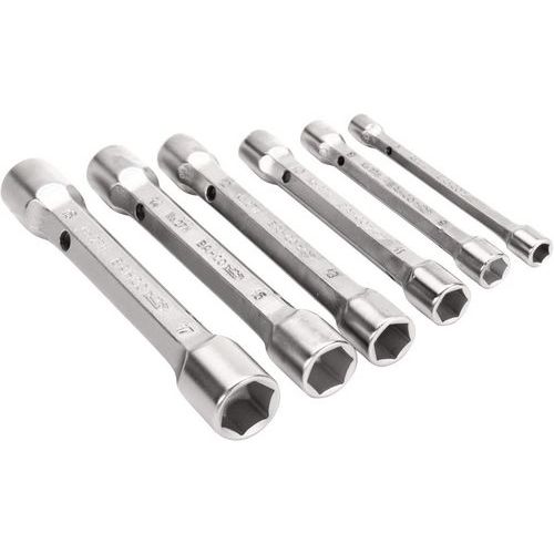 Bahco - Jeu de 6 clés à pipe droites doubles métriques - Acier chromé - Outil à main professionnel