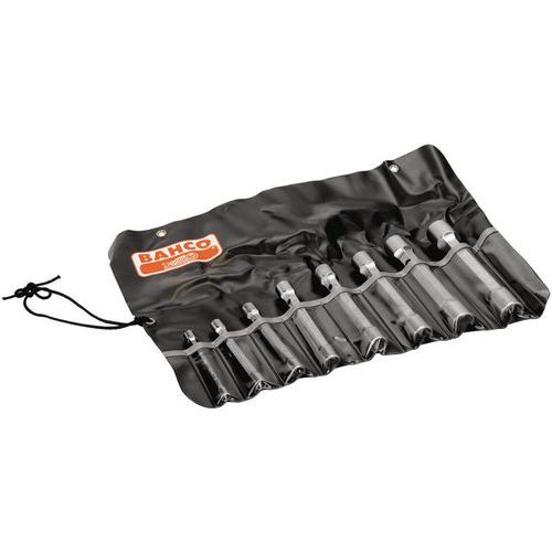 Bahco - Jeu de 8 clés à pipe droites métriques - Acier chromé - Pochette incluse - Outillage à main professionnel