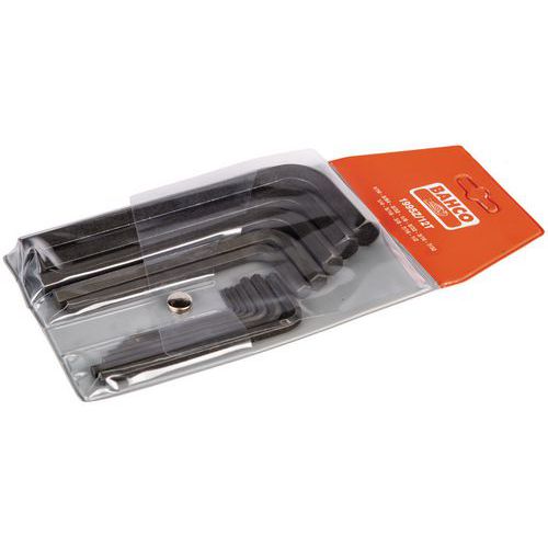 Bahco - Jeu de clés mâles 6 pans phosphatées - 12 pièces - Pouces 1/16-1/2 - Étui inclus