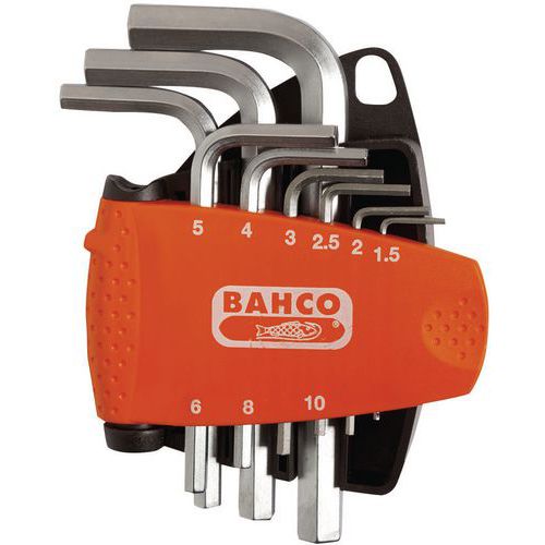 Bahco - Jeu de clés mâles 6 pans - 9 pièces - Finition nickelée - Support compact